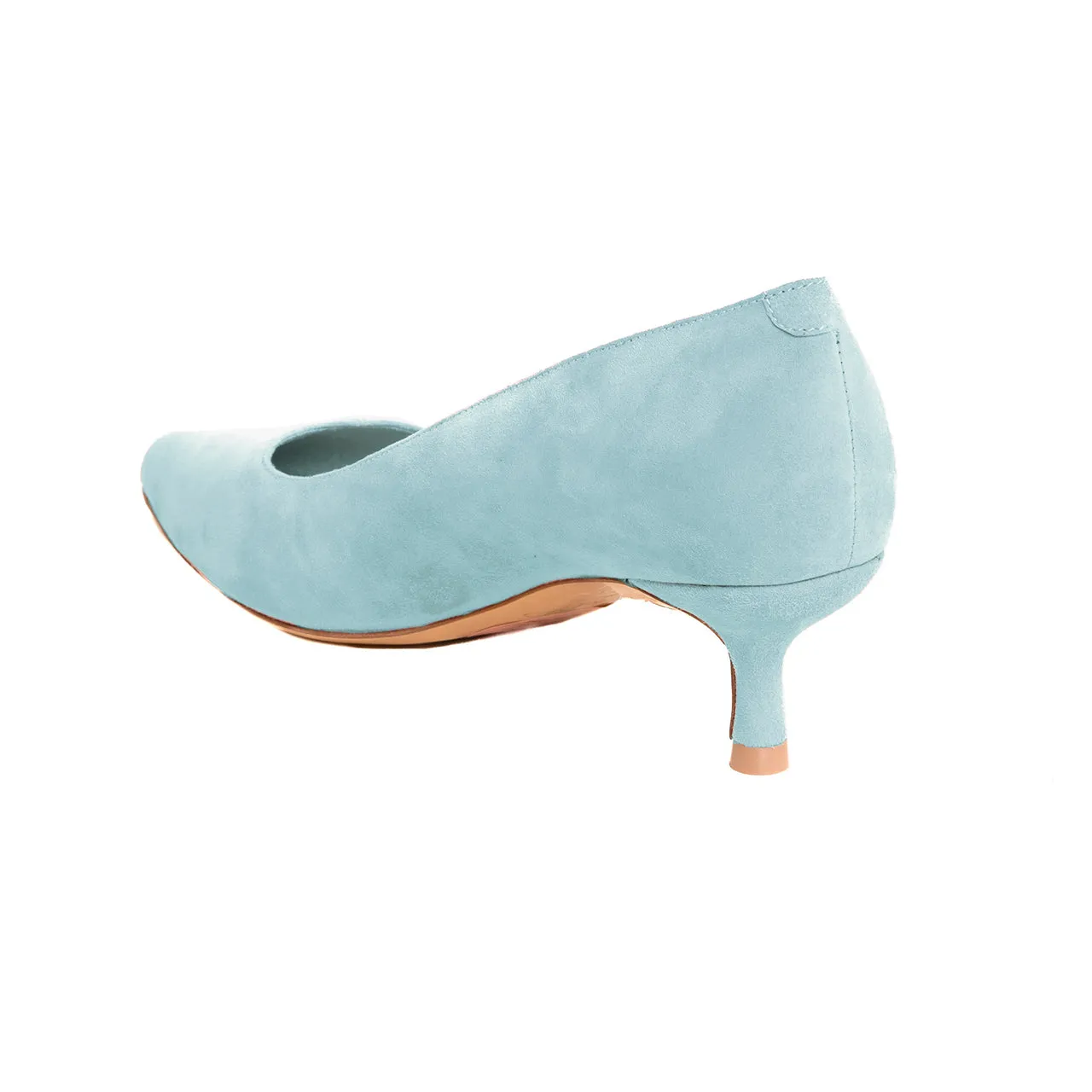[SAMPLE] Blue Breeze Suede Kitten Heel
