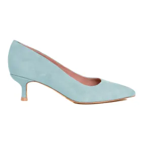 [SAMPLE] Blue Breeze Suede Kitten Heel