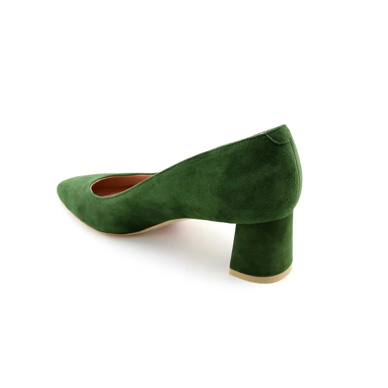 [SAMPLE] Emerald Suede Lower Block Heel Pump