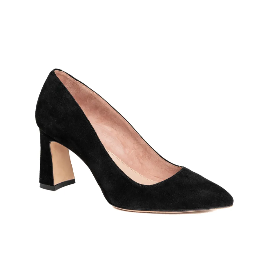 [SAMPLE] Gutsy Garnet Suede Block Heel Pump