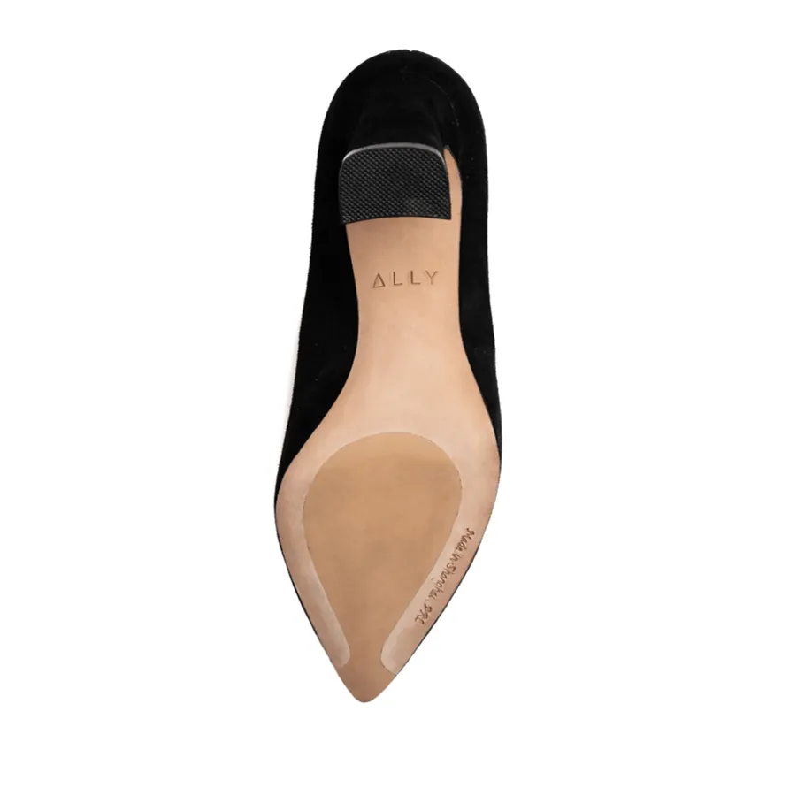 [SAMPLE] Gutsy Garnet Suede Block Heel Pump