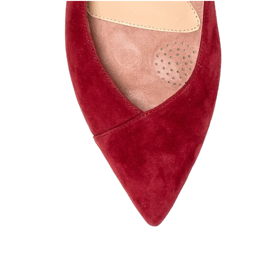 [SAMPLE] Gutsy Garnet Suede Flat