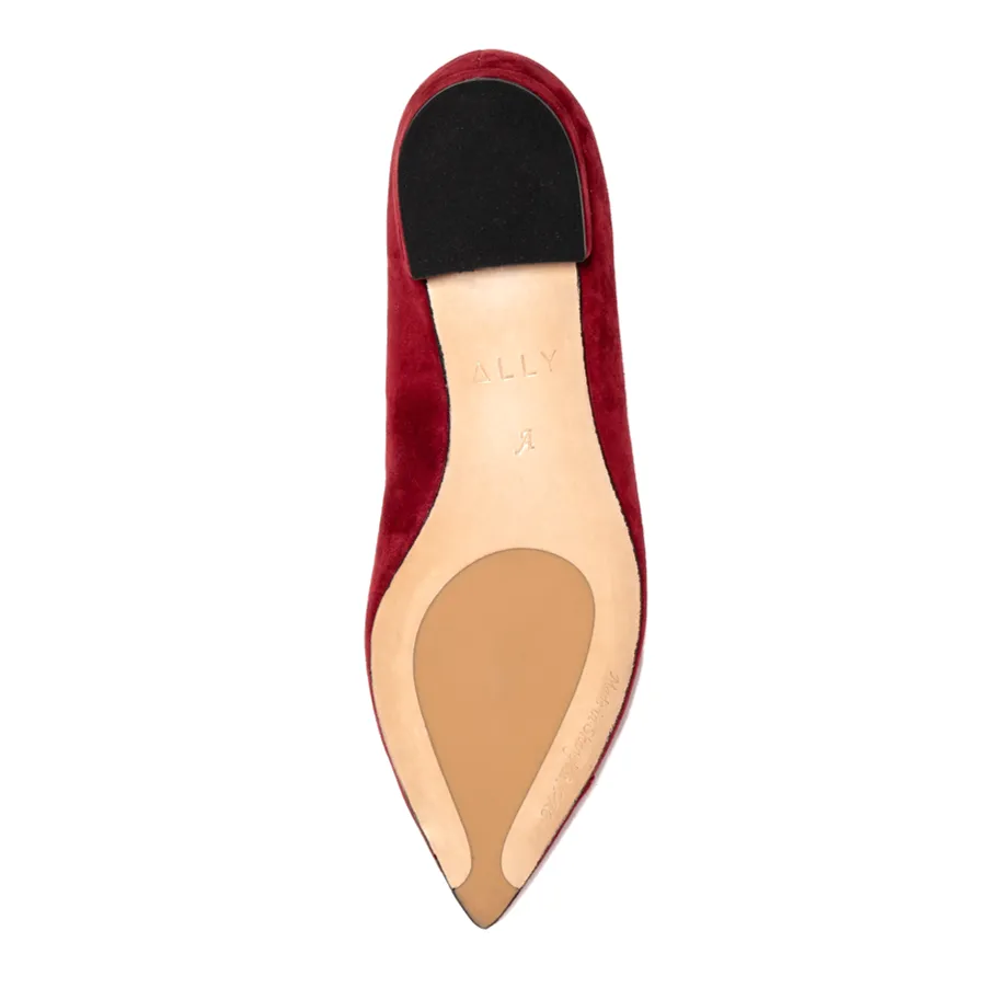 [SAMPLE] Gutsy Garnet Suede Flat