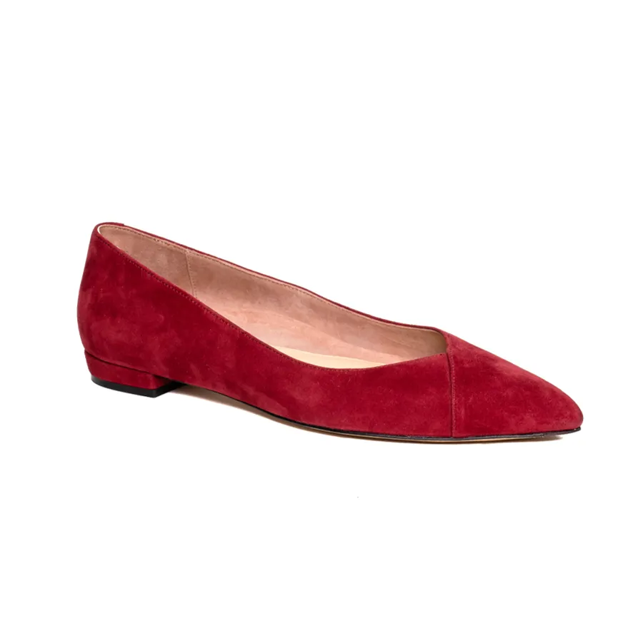 [SAMPLE] Gutsy Garnet Suede Flat