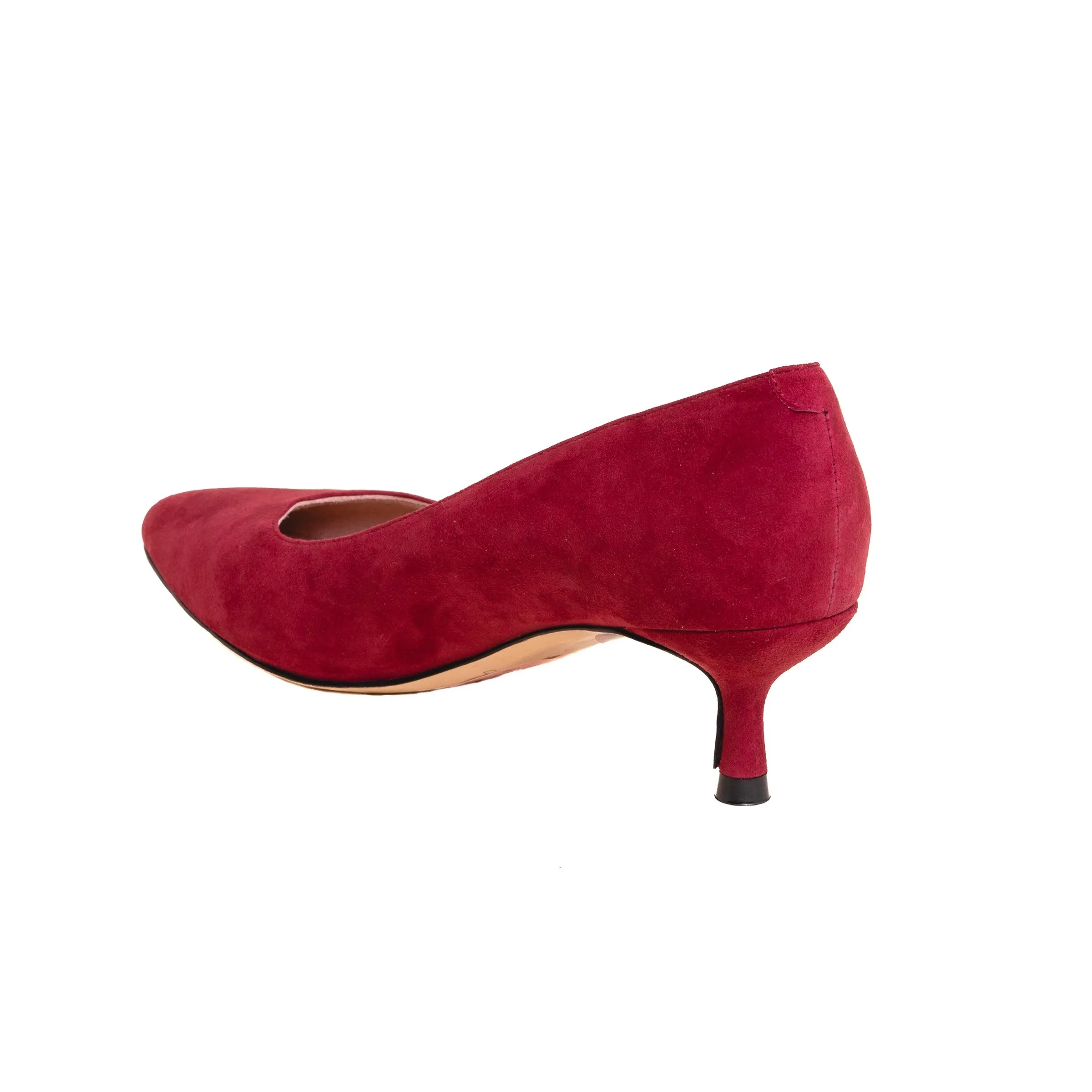 [SAMPLE] Gutsy Garnet Suede Kitten Heel