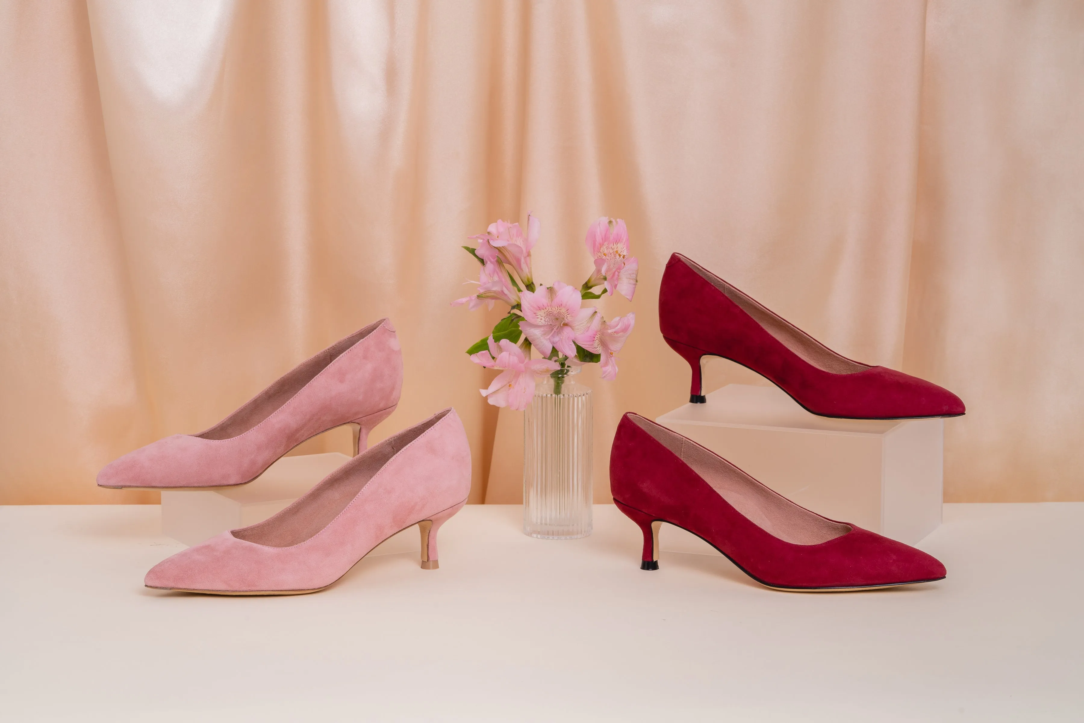 [SAMPLE] Gutsy Garnet Suede Kitten Heel