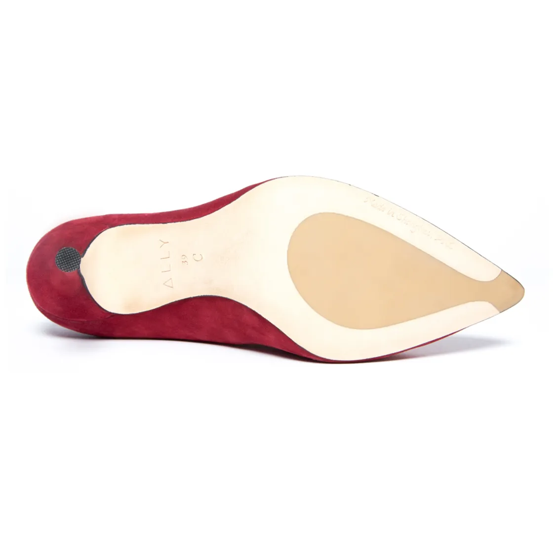 [SAMPLE] Gutsy Garnet Suede Kitten Heel