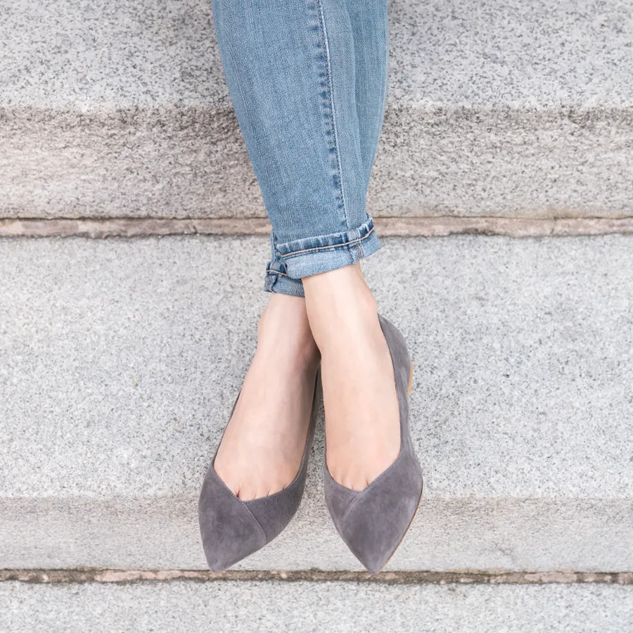 [SAMPLE] Seize the Gray Suede Flat