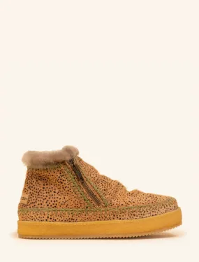 Setsu Low Side Zip Ankle Boot Brown Cheetah