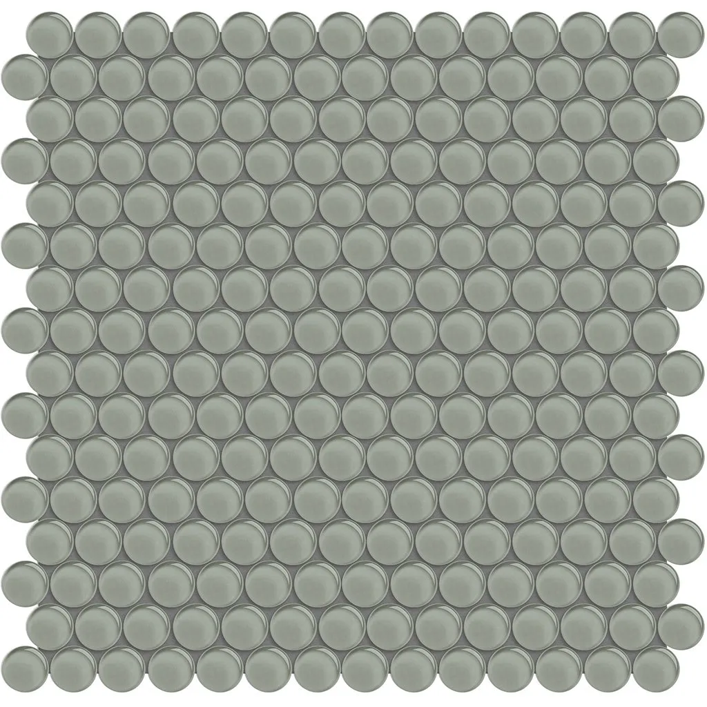 Smoke, Penny Round Mosaic - Glass Tile