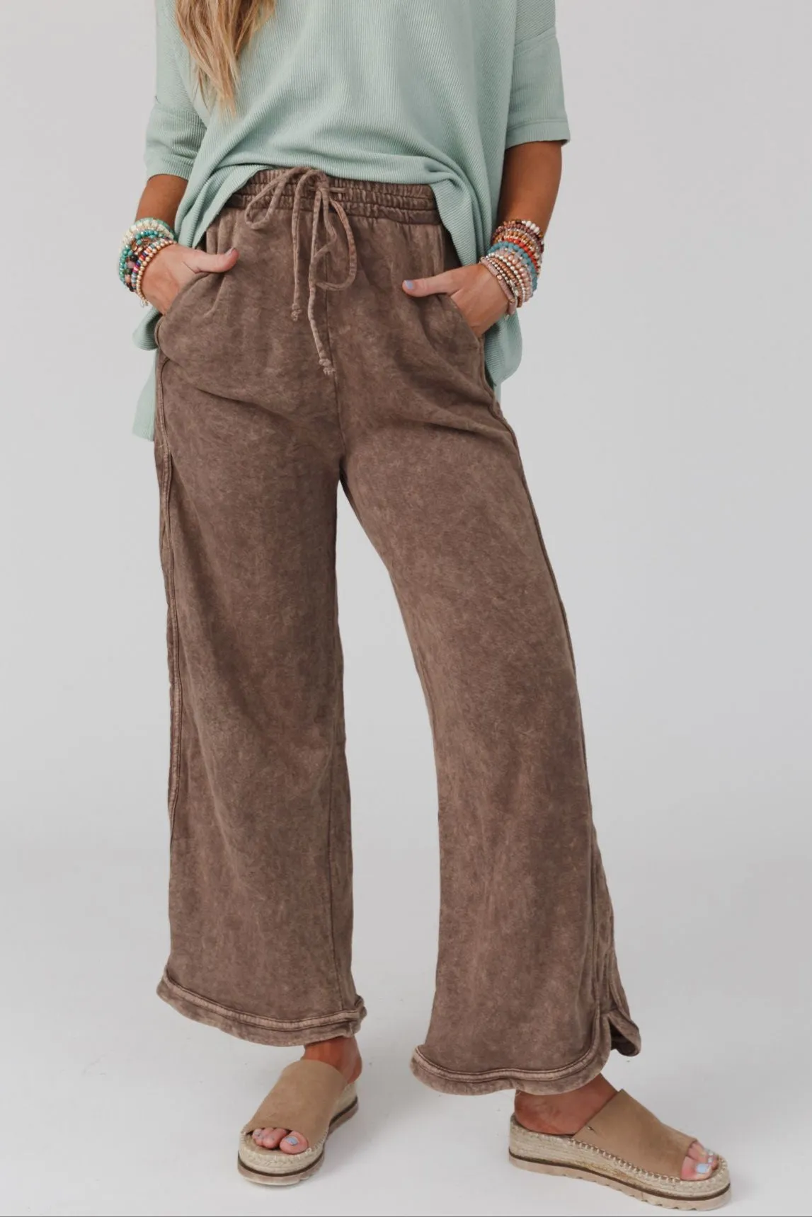 So Comfy Wide Leg Pant Full Length - Mocha