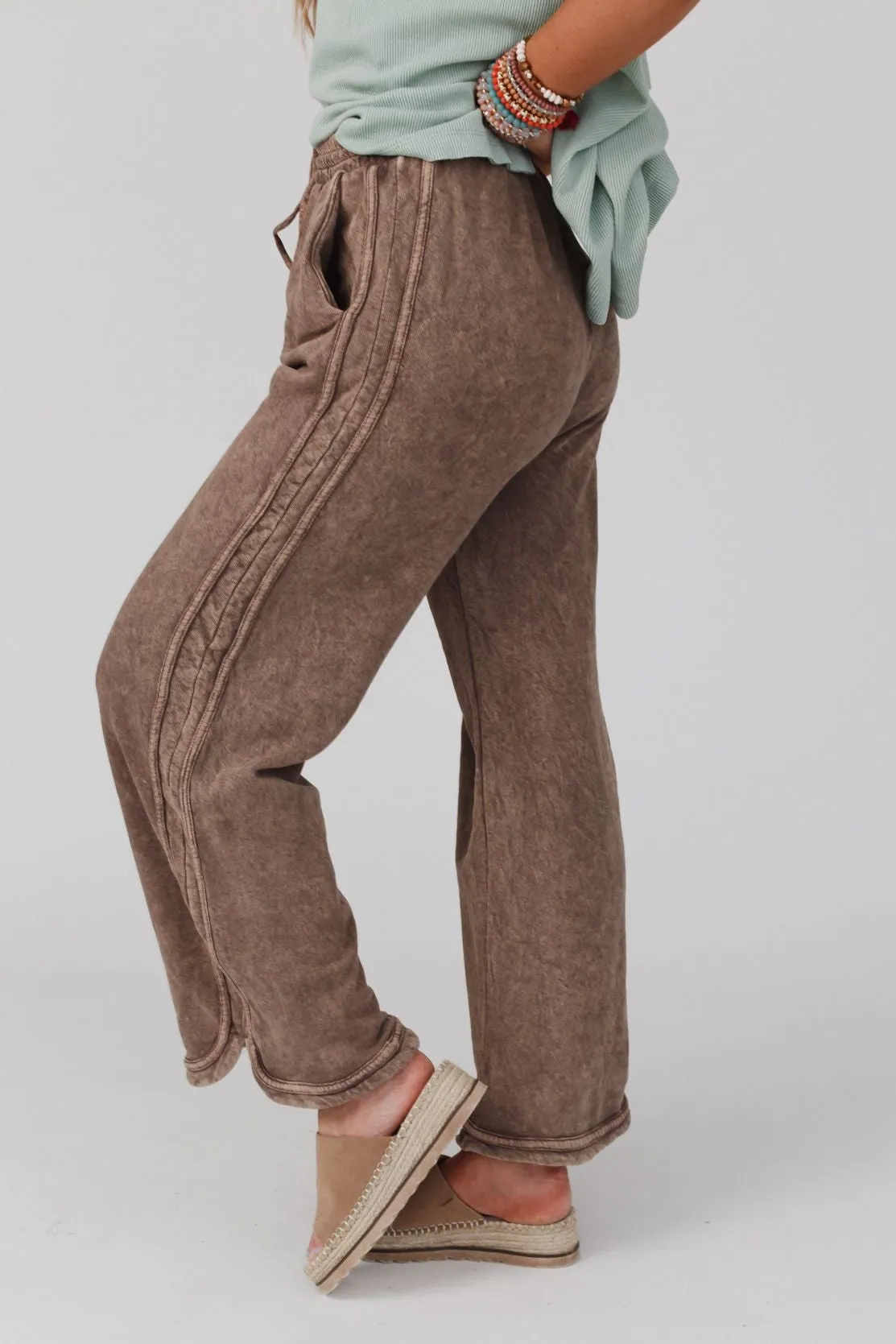 So Comfy Wide Leg Pant Full Length - Mocha