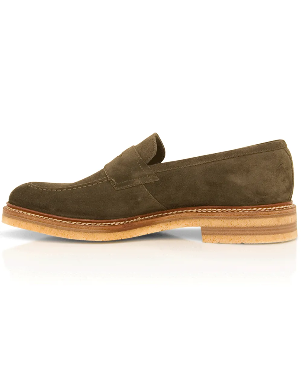 Suede Loafer in Miliary Green