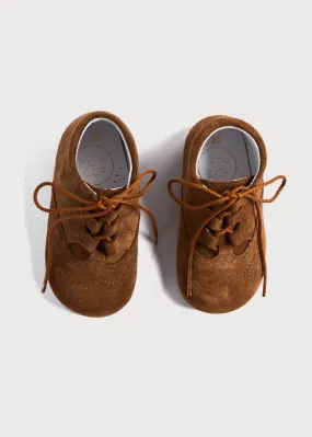 Suede Oxford Baby Booties in Brown (20-24EU)