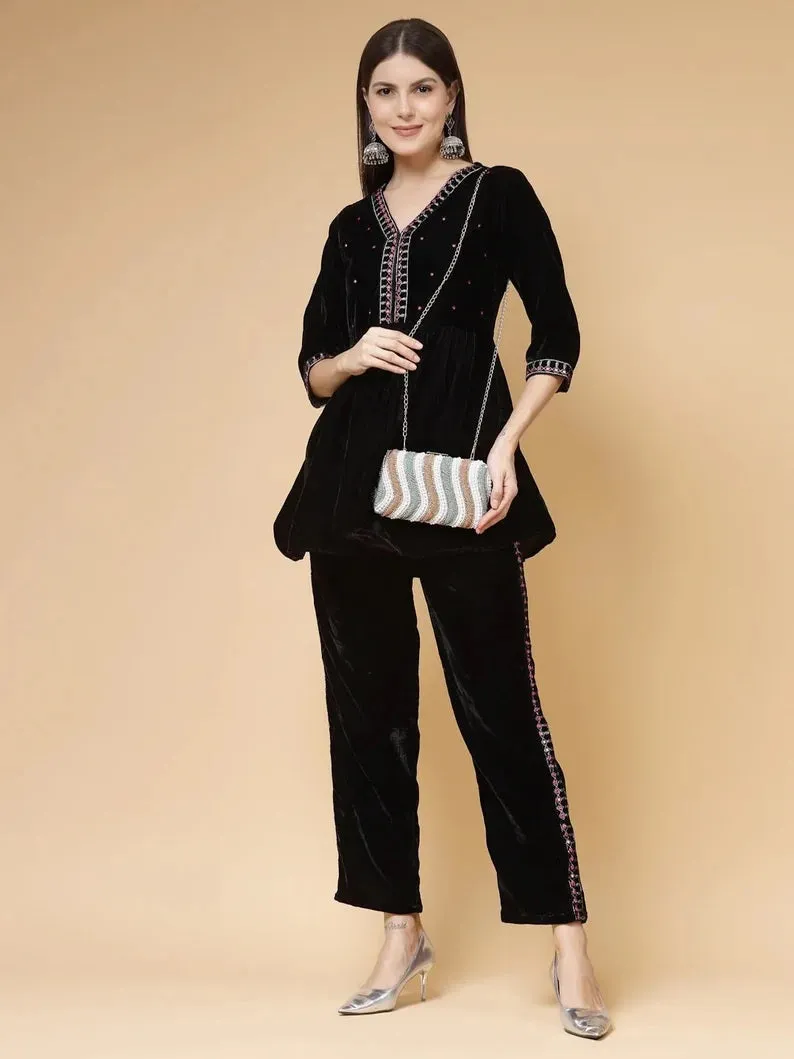 Traditional Embellished Faux Silk Box Clutch