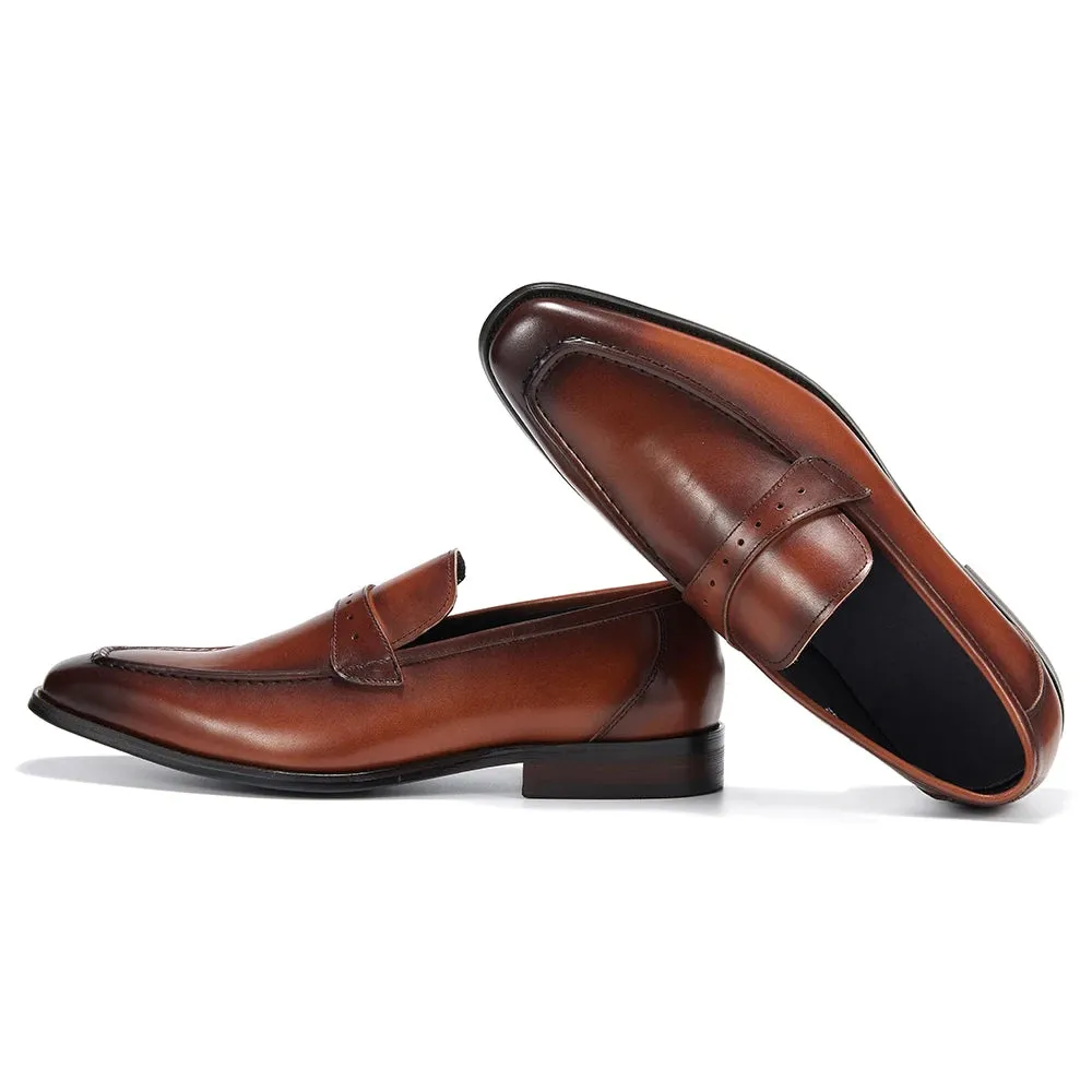 Trend4us Men's Classic Leather Penny Loafers