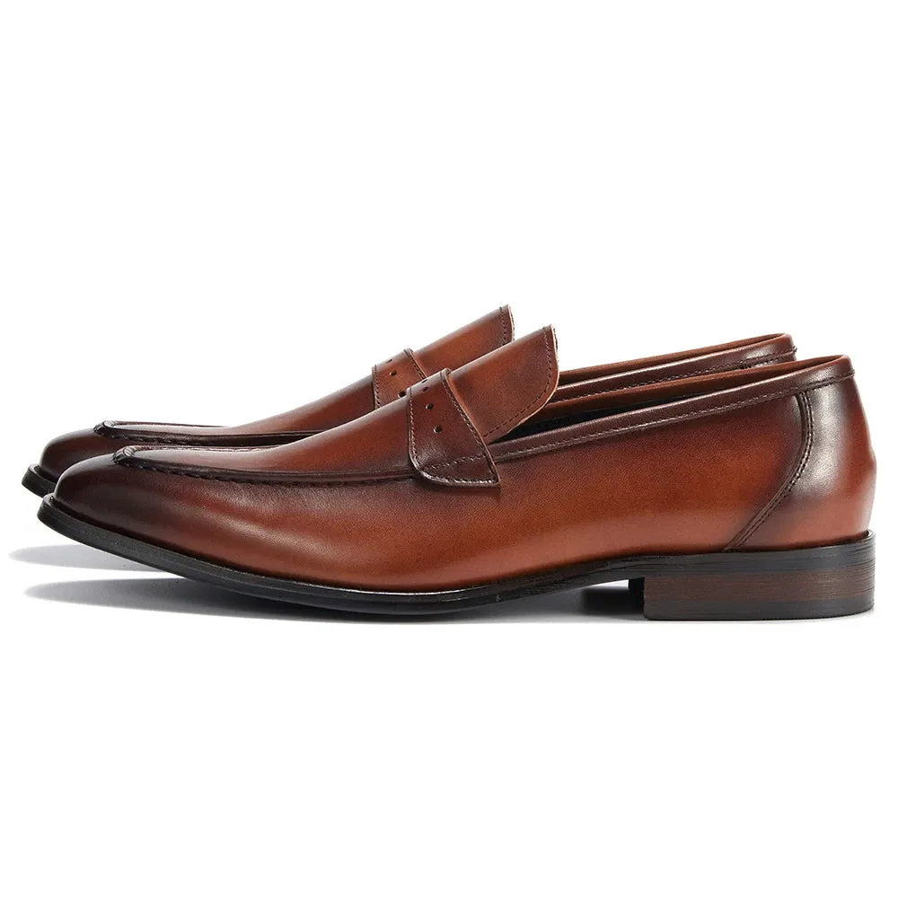 Trend4us Men's Classic Leather Penny Loafers