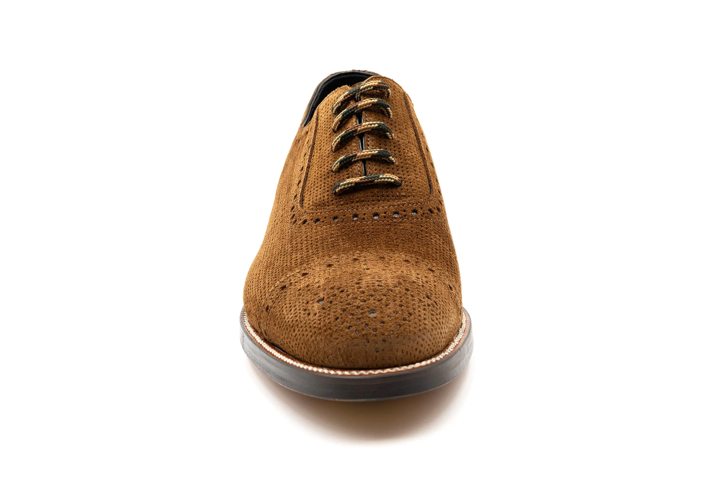 Tuscan Italian Calf Suede Cap Toe - Snuff