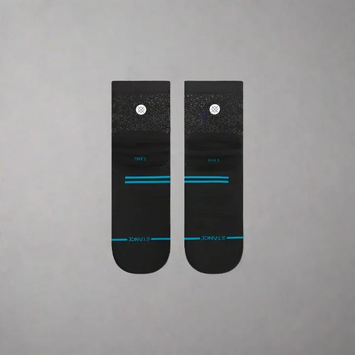 Unisex Run Light Quarter Socks - Black
