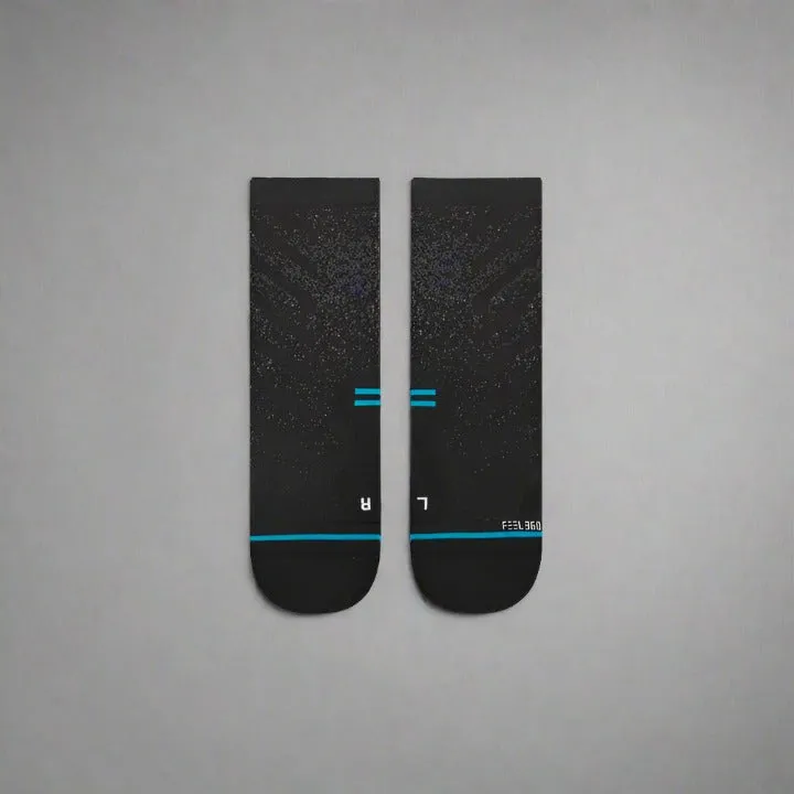 Unisex Run Light Quarter Socks - Black