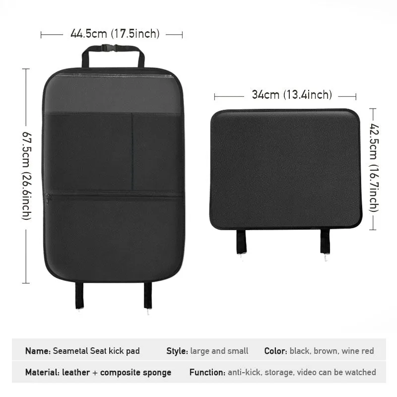 Waterproof Kick Mats Car Seat Back Protectors Back of Seat Organizers